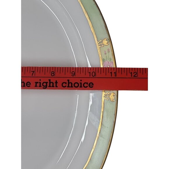 ZS Co Bavaria Large Oval Platter Gold Trim Hand Painted Green Pink Yellow Floral - Picture 10 of 14